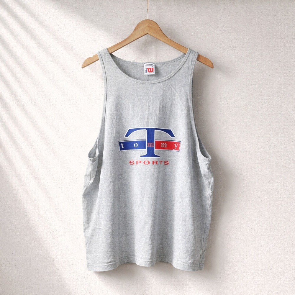 Wilson Tommy Sports Tank Top Mens 2X Heather Gray Graphic Sleeveless Shirt